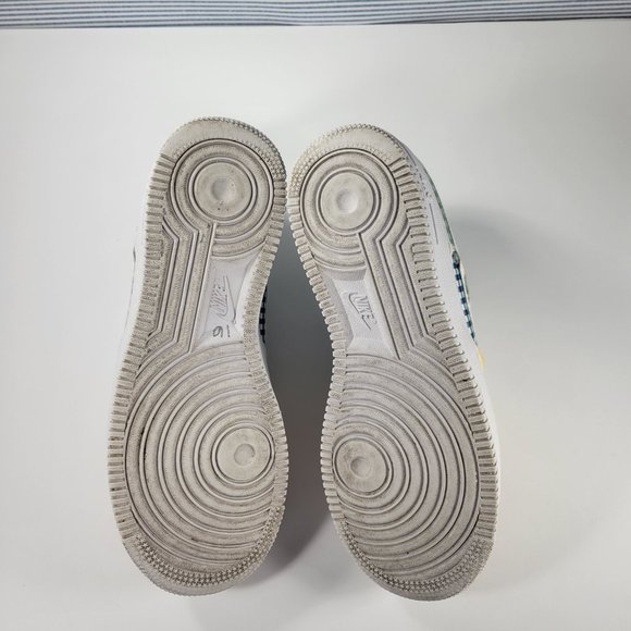 Nike RARE Air Force 1 Low QS Gingham Pack Print Platform Sneakers Size 6… - Picture 7 of 11